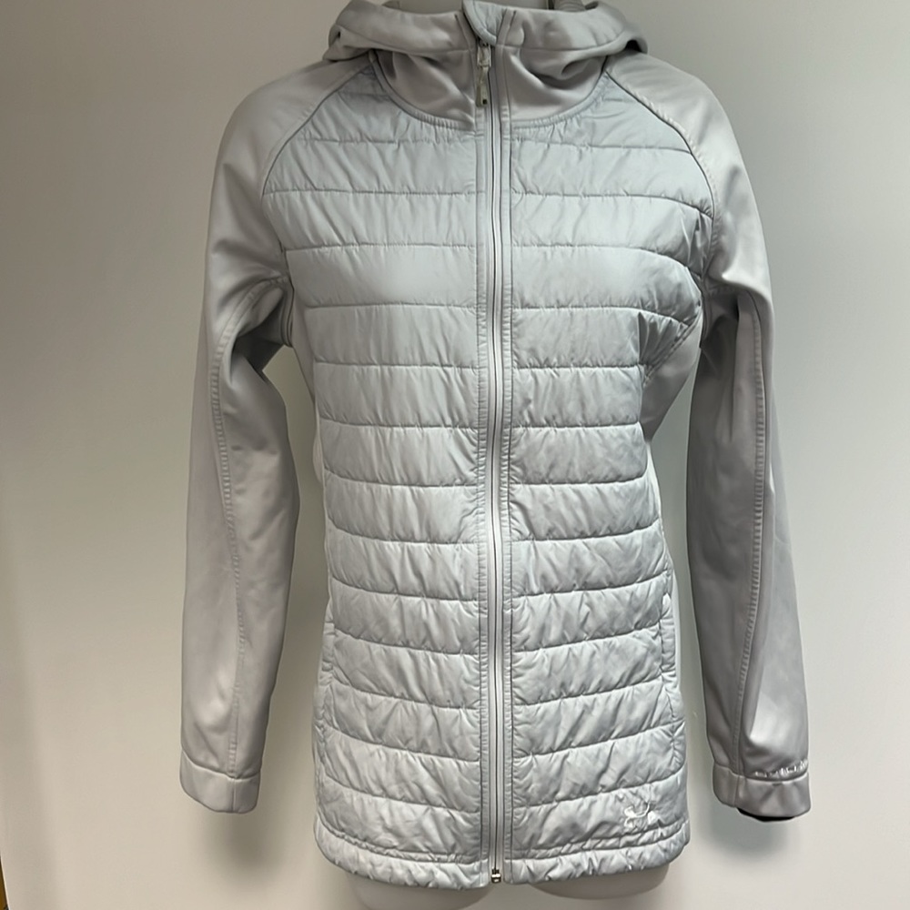 Under Armour Light Gray Quilted Hooded Jacket
